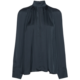 Rotate Satin Bow Skjorte, Sky Captain